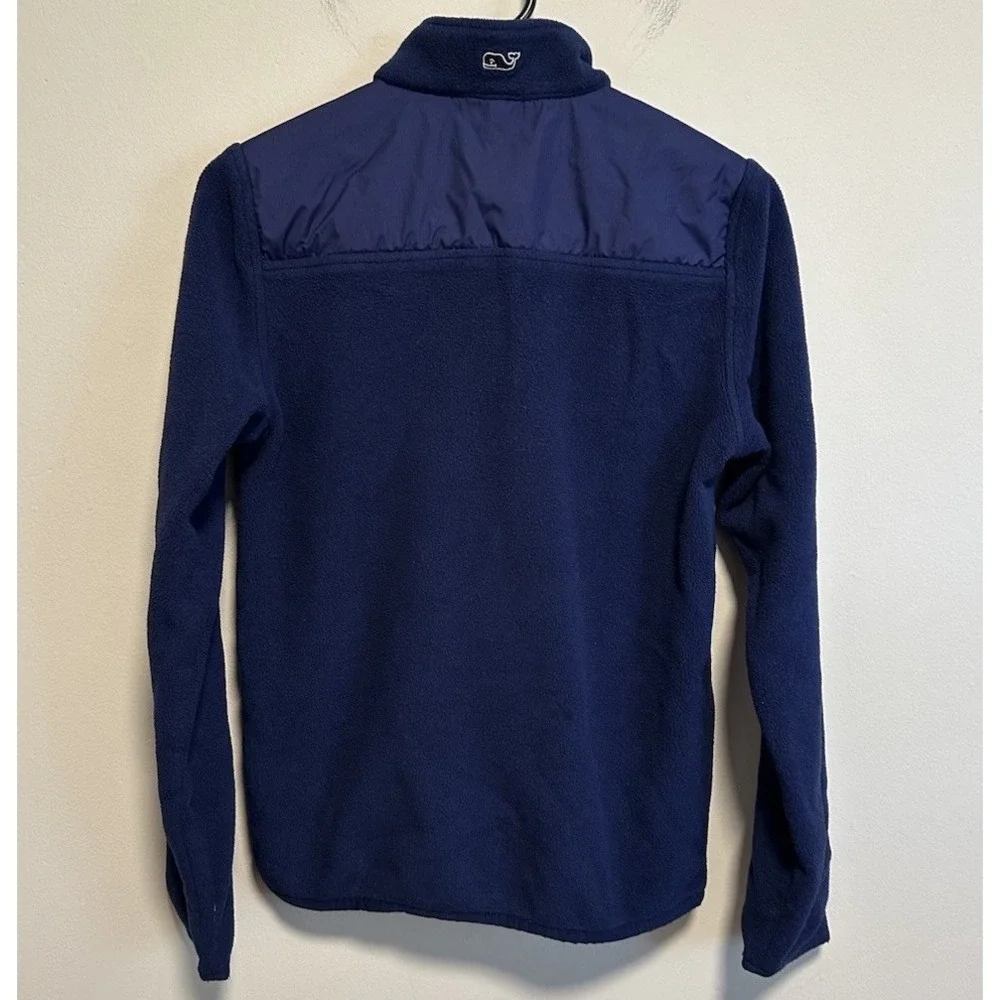 Vineyard Vines Kids Boys Fleece Quarter Zip Sz Large (16) Navy Blue